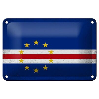 Cartel de chapa con bandera de Cabo Verde, 18x12cm, decoración Vintage de Cabo Verde