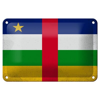 Targa in metallo Bandiera Repubblica Centrafricana 18x12 cm VI Decorazione