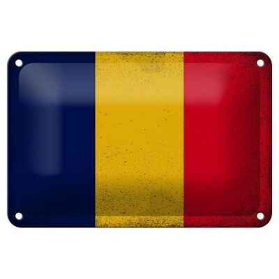 Letrero de hojalata Bandera de Chad 18x12cm Bandera de Chad Decoración Vintage
