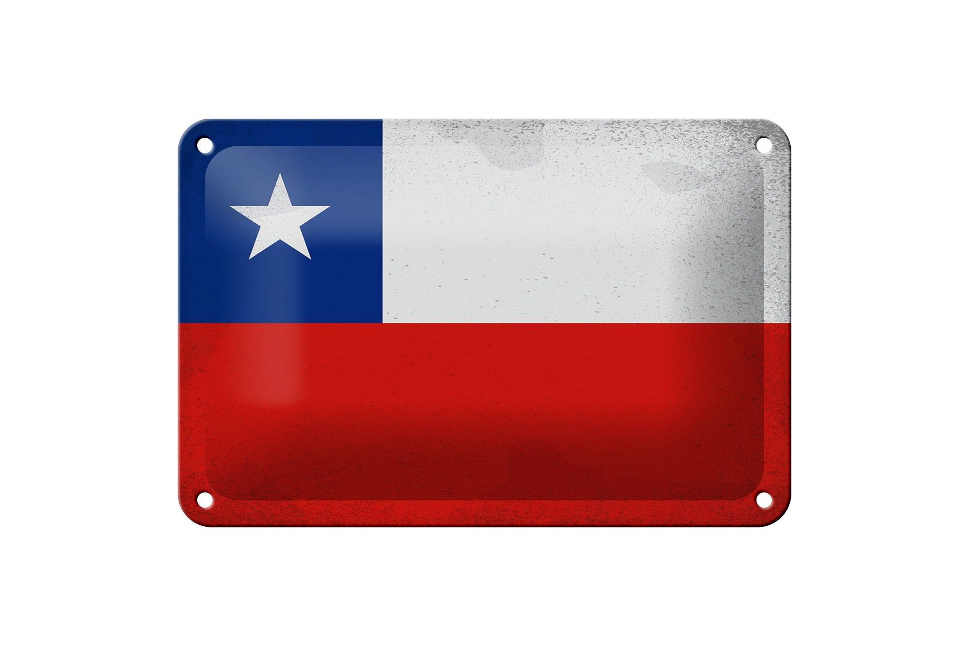 Tin sign flag Chile 18x12cm Flag of Chile Vintage Decoration