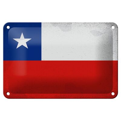 Blechschild Flagge Chile 18x12cm Flag of Chile Vintage Dekoration