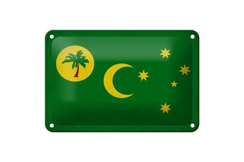 Blechschild Flagge Kokosinseln 18x12cm Cocos Island Vintage Dekoration