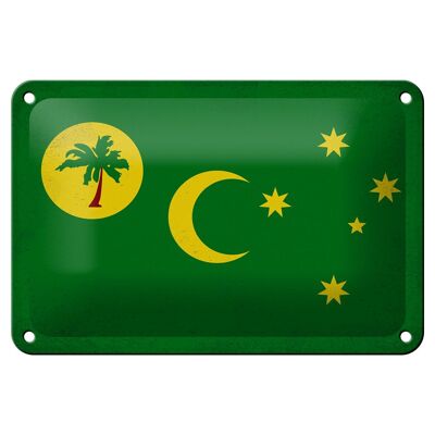 Cartel de chapa con bandera de las Islas Cocos, 18x12cm, decoración Vintage de la Isla del Coco