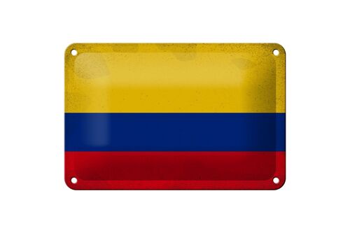 Blechschild Flagge Kolumbien 18x12cm Flag Colombia Vintage Dekoration