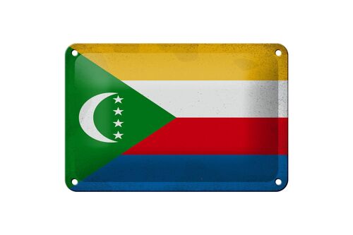 Blechschild Flagge der Komoren 18x12cm Flag Comoros Vintage Dekoration