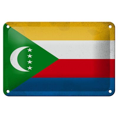 Blechschild Flagge der Komoren 18x12cm Flag Comoros Vintage Dekoration