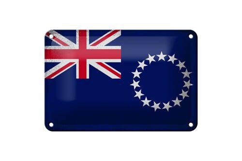 Blechschild Flagge Cookinseln 18x12cm Cook Islands Vintage Dekoration