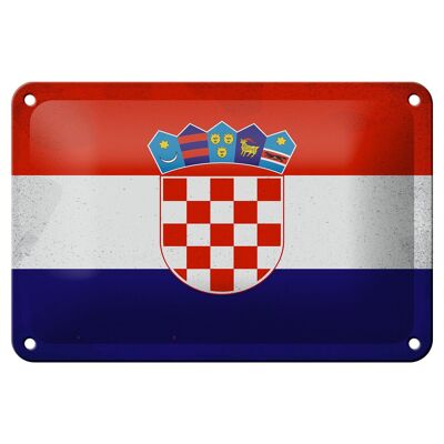 Blechschild Flagge Kroatien 18x12cm Flag of Croatia Vintage Dekoration