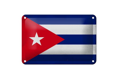 Blechschild Flagge Kuba 18x12cm Flag of Cuba Vintage Dekoration