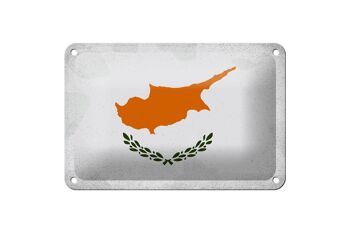 Drapeau de chypre en étain, 18x12cm, drapeau de chypre, décoration Vintage 1