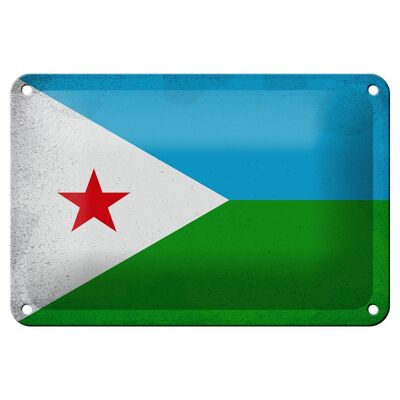 Blechschild Flagge Dschibuti 18x12cm Flag Djibouti Vintage Dekoration