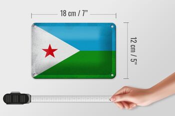 Drapeau de Djibouti en étain, 18x12cm, drapeau de Djibouti, décoration Vintage 5