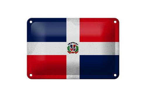 Blechschild Flagge Dominikanische Republik 18x12cm Vintage Dekoration