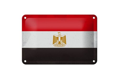 Blechschild Flagge Ägypten 18x12cm Flag of Egypt Vintage Dekoration