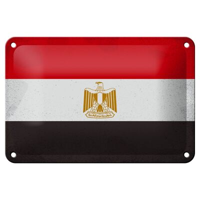 Cartel de chapa con bandera de Egipto, 18x12cm, bandera de Egipto, decoración Vintage