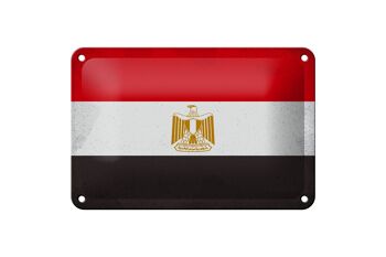 Drapeau égyptien en étain, 18x12cm, drapeau égyptien, décoration Vintage 1