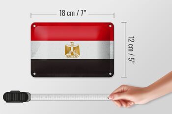 Drapeau égyptien en étain, 18x12cm, drapeau égyptien, décoration Vintage 5