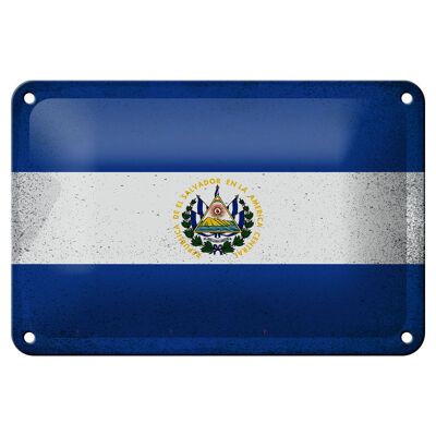 Cartel de chapa con bandera de El Salvador, 18x12cm, decoración Vintage de El Salvador