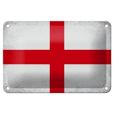 Targa in metallo Bandiera Inghilterra 18x12 cm Bandiera dell'Inghilterra Decorazione vintage