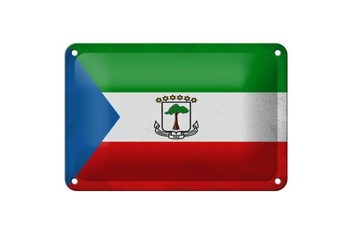 Blechschild Flagge Äquatorialguinea 18x12cm Flag Vintage Dekoration