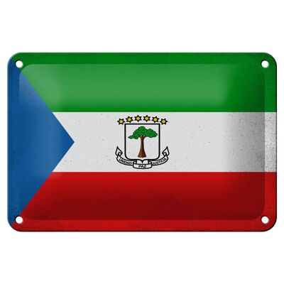 Blechschild Flagge Äquatorialguinea 18x12cm Flag Vintage Dekoration