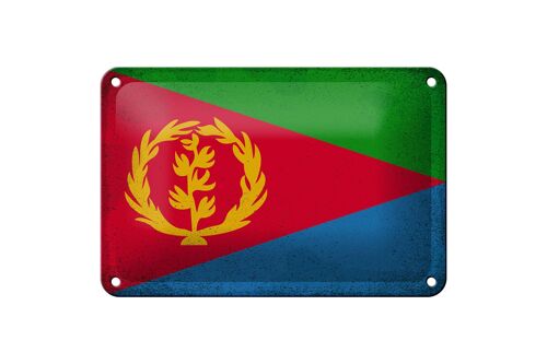 Blechschild Flagge Eritrea 18x12cm Flag of Eritrea Vintage Dekoration