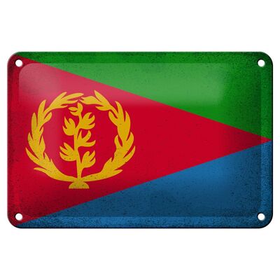 Cartel de chapa con bandera de Eritrea, 18x12cm, bandera de Eritrea, decoración Vintage