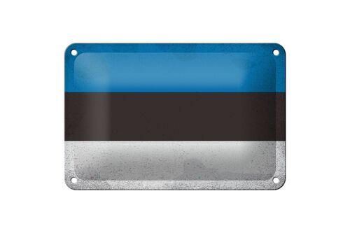 Blechschild Flagge Estland 18x12cm Flag of Estonia Vintage Dekoration
