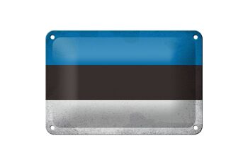 Drapeau en étain de l'estonie, 18x12cm, drapeau de l'estonie, décoration Vintage 1