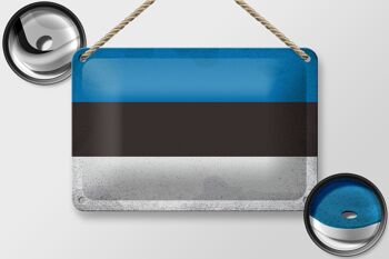 Drapeau en étain de l'estonie, 18x12cm, drapeau de l'estonie, décoration Vintage 2