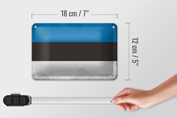 Drapeau en étain de l'estonie, 18x12cm, drapeau de l'estonie, décoration Vintage 5