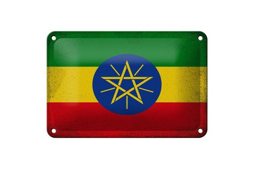 Blechschild Flagge Äthiopien 18x12cm Flag Ethiopia Vintage Dekoration