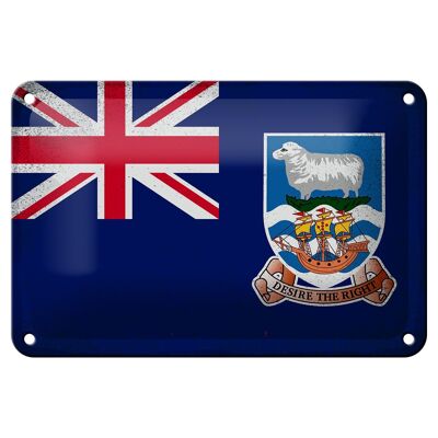 Cartel de chapa con bandera de las Islas Malvinas, 18x12cm, decoración Vintage