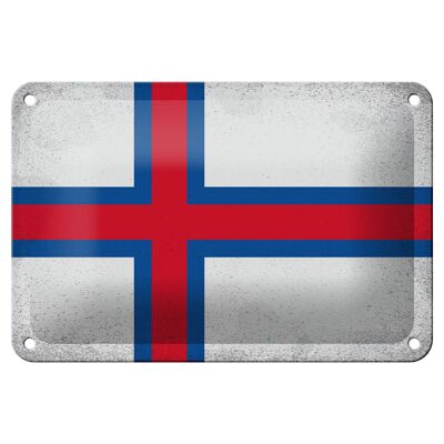 Blechschild Flagge Färöer 18x12cm Flag Faroe Islands Vintage Dekoschild