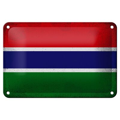 Blechschild Flagge Gambia 18x12cm Flag of Gambia Vintage Dekoration