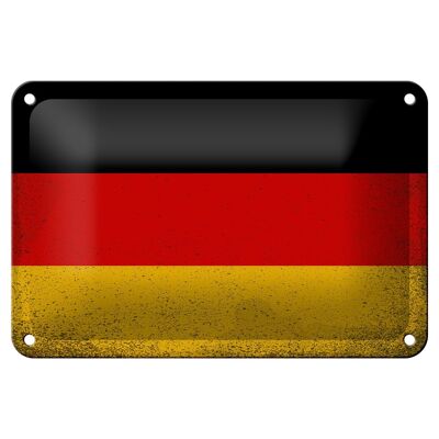 Targa in metallo Bandiera Germania 18x12 cm Bandiera Germania Decorazione vintage