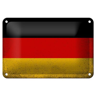 Cartel de hojalata Bandera de Alemania, 18x12cm, bandera de Alemania, decoración Vintage