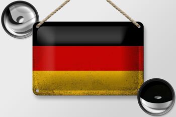 Drapeau en étain de l'allemagne, 18x12cm, drapeau allemand, décoration Vintage 2