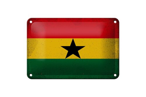 Blechschild Flagge Ghana 18x12cm Flag of Ghana Vintage Dekoration