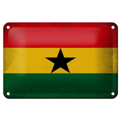 Targa in metallo Bandiera Ghana 18x12 cm Bandiera del Ghana Decorazione vintage