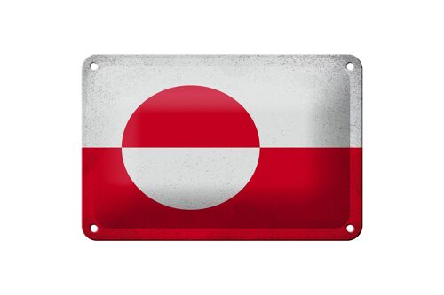 Blechschild Flagge Grönland 18x12cm Flag Greenland Vintage Dekoration