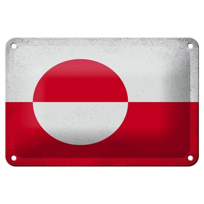 Blechschild Flagge Grönland 18x12cm Flag Greenland Vintage Dekoration