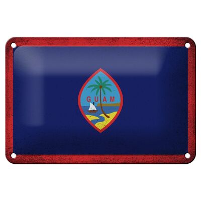 Blechschild Flagge Guam 18x12cm Flag of Guam Vintage Dekoration