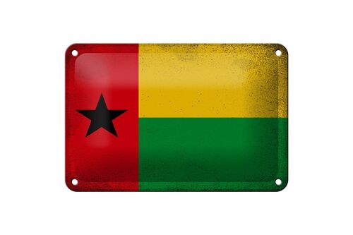 Blechschild Flagge Guinea-Bissau 18x12cm Guinea Vintage Dekoration
