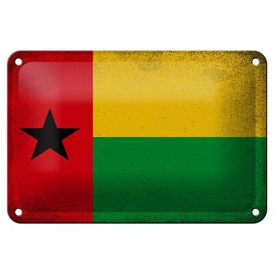 Blechschild Flagge Guinea-Bissau 18x12cm Guinea Vintage Dekoration