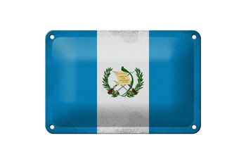 Drapeau en étain du Guatemala, 18x12cm, drapeau du Guatemala, décoration Vintage 1