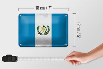 Drapeau en étain du Guatemala, 18x12cm, drapeau du Guatemala, décoration Vintage 5
