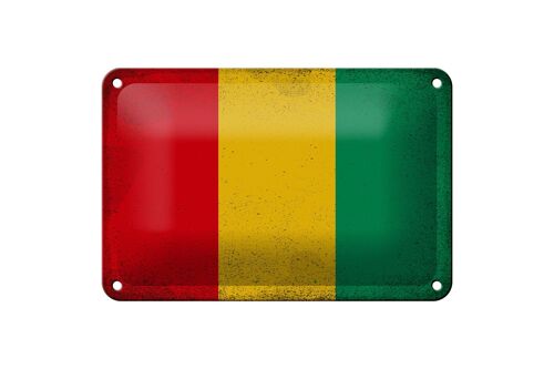 Blechschild Flagge Guinea 18x12cm Flag of Guinea Vintage Dekoration