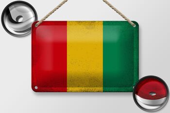 Drapeau de la Guinée en étain, 18x12cm, décoration Vintage 2