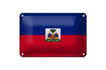Drapeau en étain d'haïti, 18x12cm, drapeau d'haïti, décoration Vintage 1